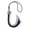 Dark Navy Blue/Grey Graduation Tassel with Silver Bling Charm by Wholesale Grad Supply