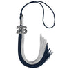 Dark Navy Blue/Grey Graduation Tassel with Silver Bling Charm by Wholesale Grad Supply