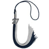 Dark Navy Blue/Grey Graduation Tassel with Silver Bling Charm by Wholesale Grad Supply