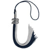 Dark Navy Blue/Grey Graduation Tassel with Silver Bling Charm by Wholesale Grad Supply