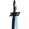 Dark Navy Blue/Light Blue Graduation Tassel with Black Bling Charm by Wholesale Grad Supply