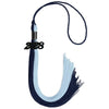 Dark Navy Blue/Light Blue Graduation Tassel with Black Bling Charm by Wholesale Grad Supply