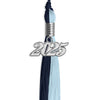 Dark Navy Blue/Light Blue Graduation Tassel with Silver Bling Charm by Wholesale Grad Supply