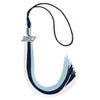 Dark Navy Blue/Light Blue/White Graduation Tassel with Silver Bling Charm by Wholesale Grad Supply