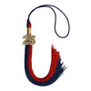 Dark Navy Blue/Red Graduation Tassel with Gold Bling Charm by Wholesale Grad Supply