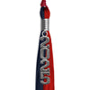 Dark Navy Blue/Red Graduation Tassel with Silver Stacked Date Drop by Wholesale Grad Supply