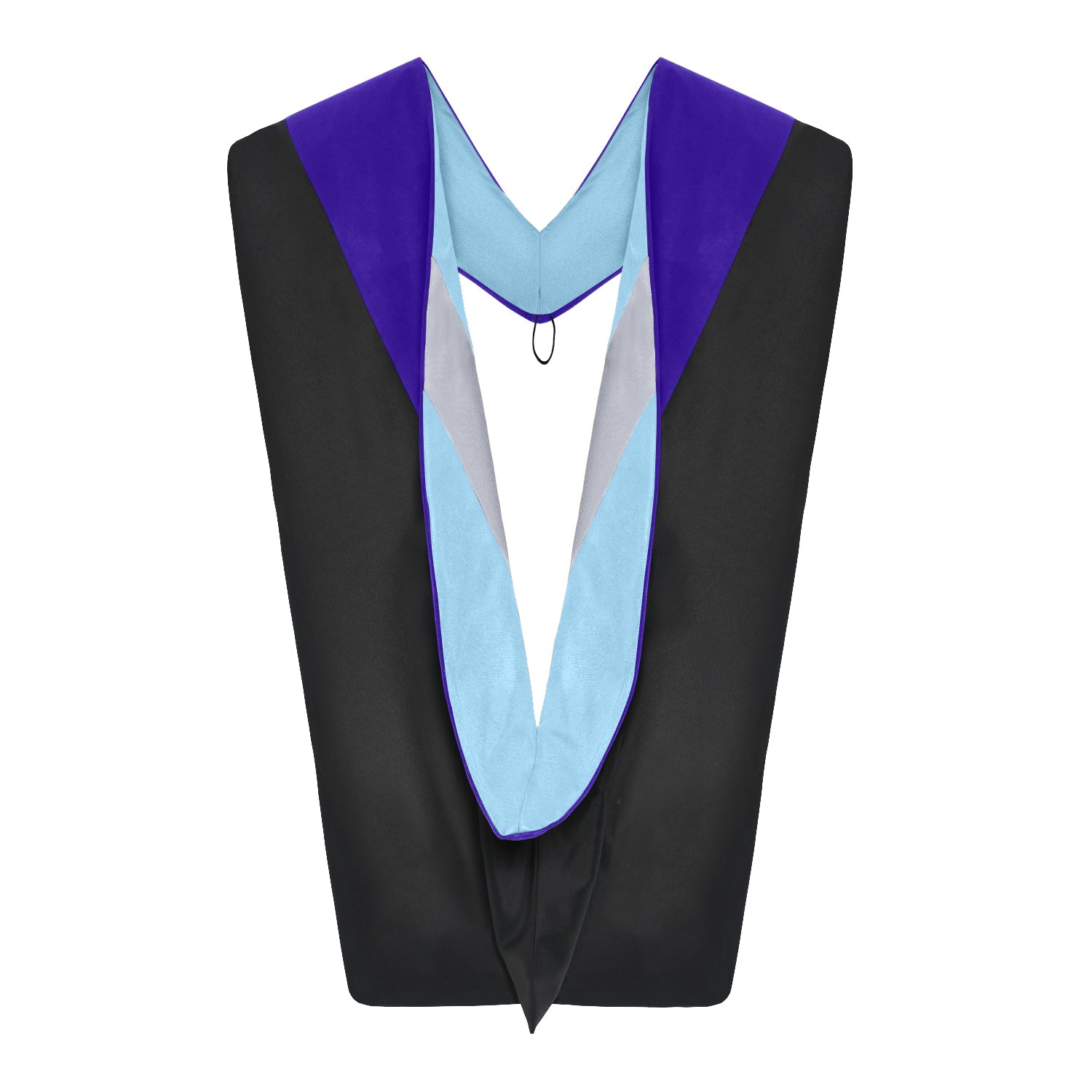 Doctoral Hood For Law - Purple/Light Blue/Silver by Wholesale Grad Supply