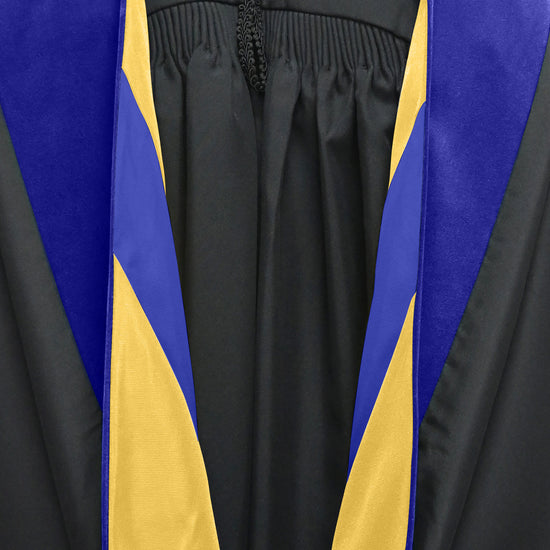 Doctoral Hood For Philosophy - Dark Blue/Gold/Royal Blue by Wholesale Grad Supply