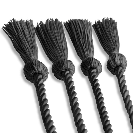 Double Graduation Honor Cord Black by Wholesale Grad Supply