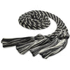 Double Graduation Honor Cord Black/Silver by Wholesale Grad Supply