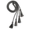 Double Graduation Honor Cord Black/Silver by Wholesale Grad Supply