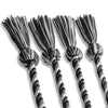 Double Graduation Honor Cord Black/Silver by Wholesale Grad Supply