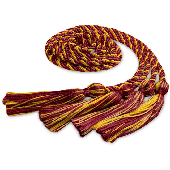 Double Graduation Honor Cord Cardinal/Gold by Wholesale Grad Supply