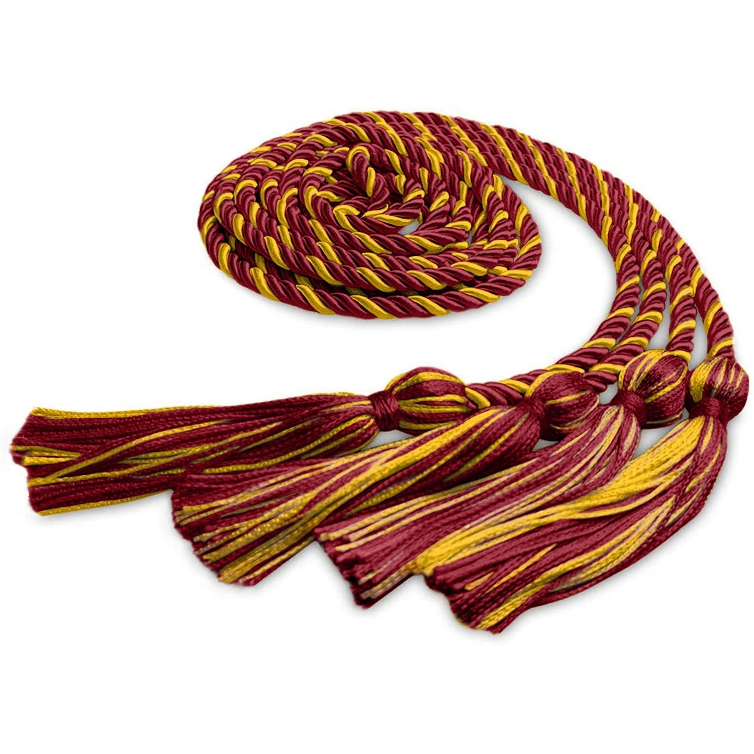 Double Graduation Honor Cord Cardinal/Gold by Wholesale Grad Supply