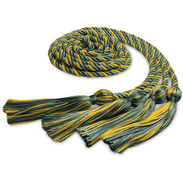 Double Graduation Honor Cord Forest Green/Gold by Wholesale Grad Supply