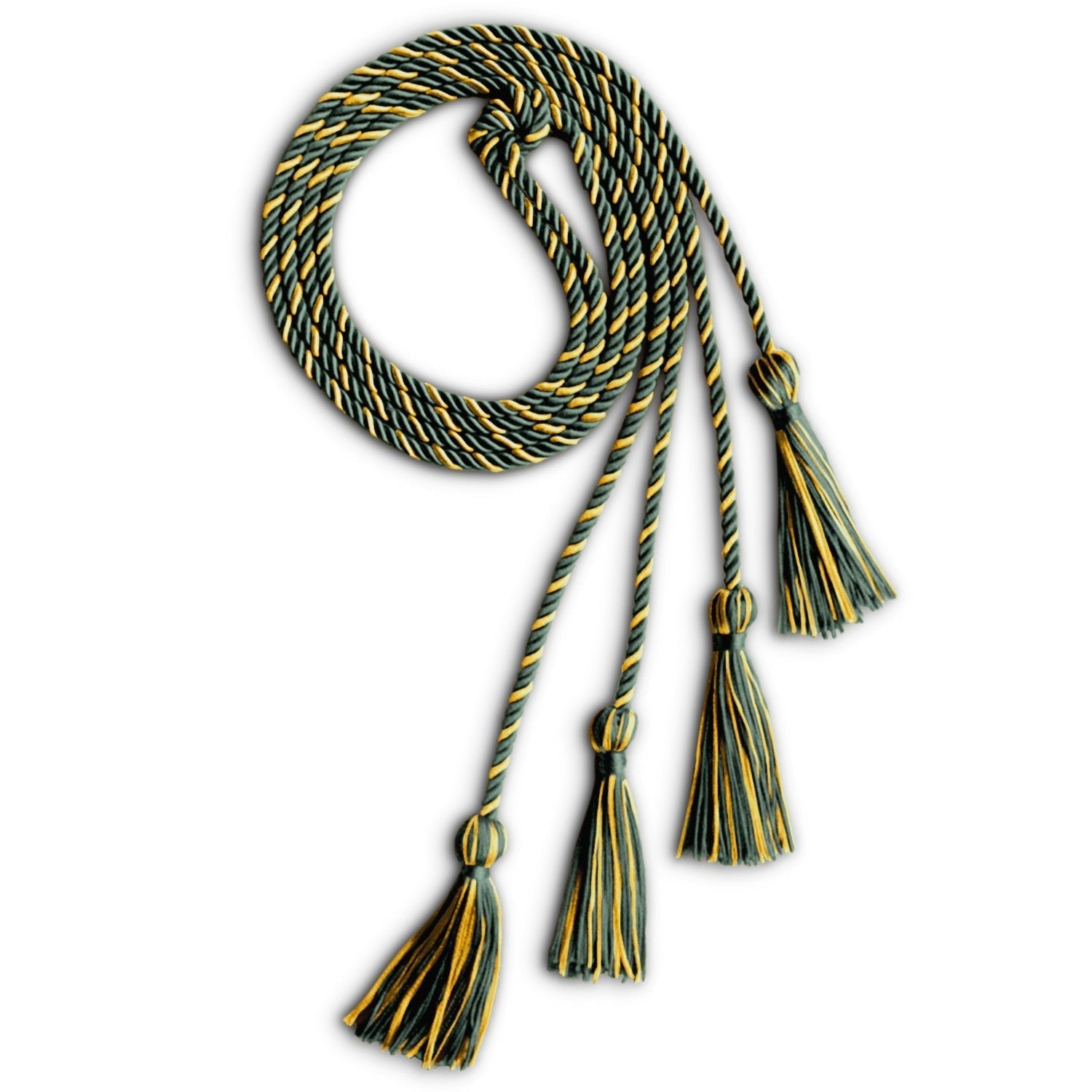 Double Graduation Honor Cord Forest Green/Gold by Wholesale Grad Supply