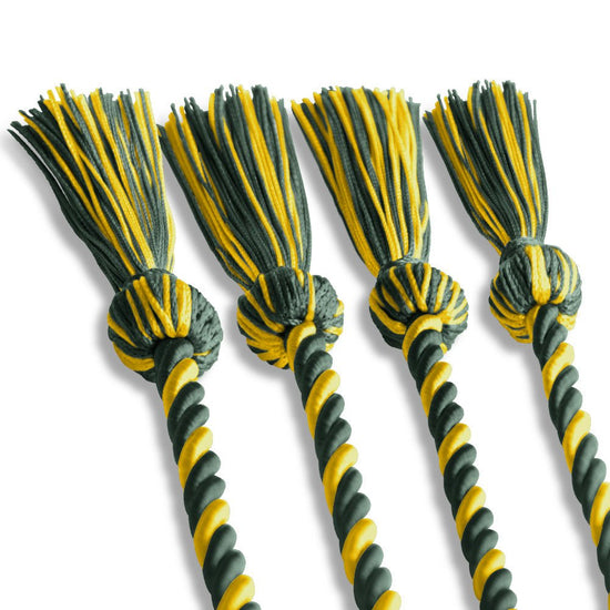 Double Graduation Honor Cord Forest Green/Gold by Wholesale Grad Supply