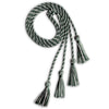 Double Graduation Honor Cord Forest Green/White by Wholesale Grad Supply