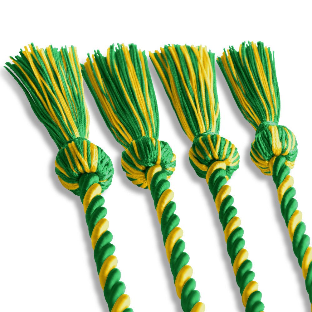 Double Graduation Honor Cord Green/Gold by Wholesale Grad Supply