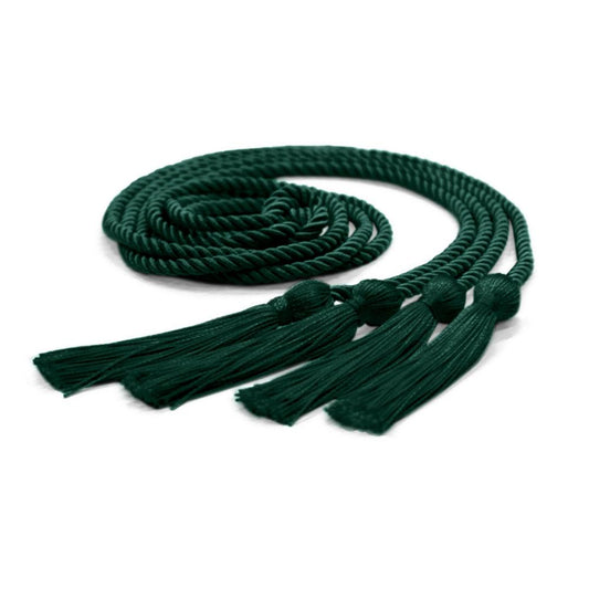 Double Graduation Honor Cord Hunter Green by Wholesale Grad Supply