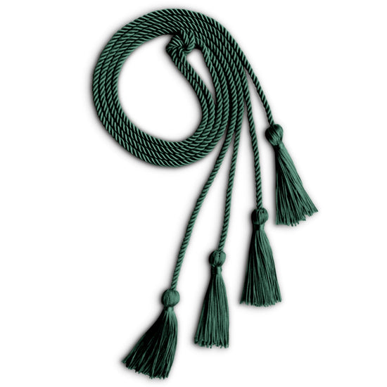 Double Graduation Honor Cord Hunter Green by Wholesale Grad Supply