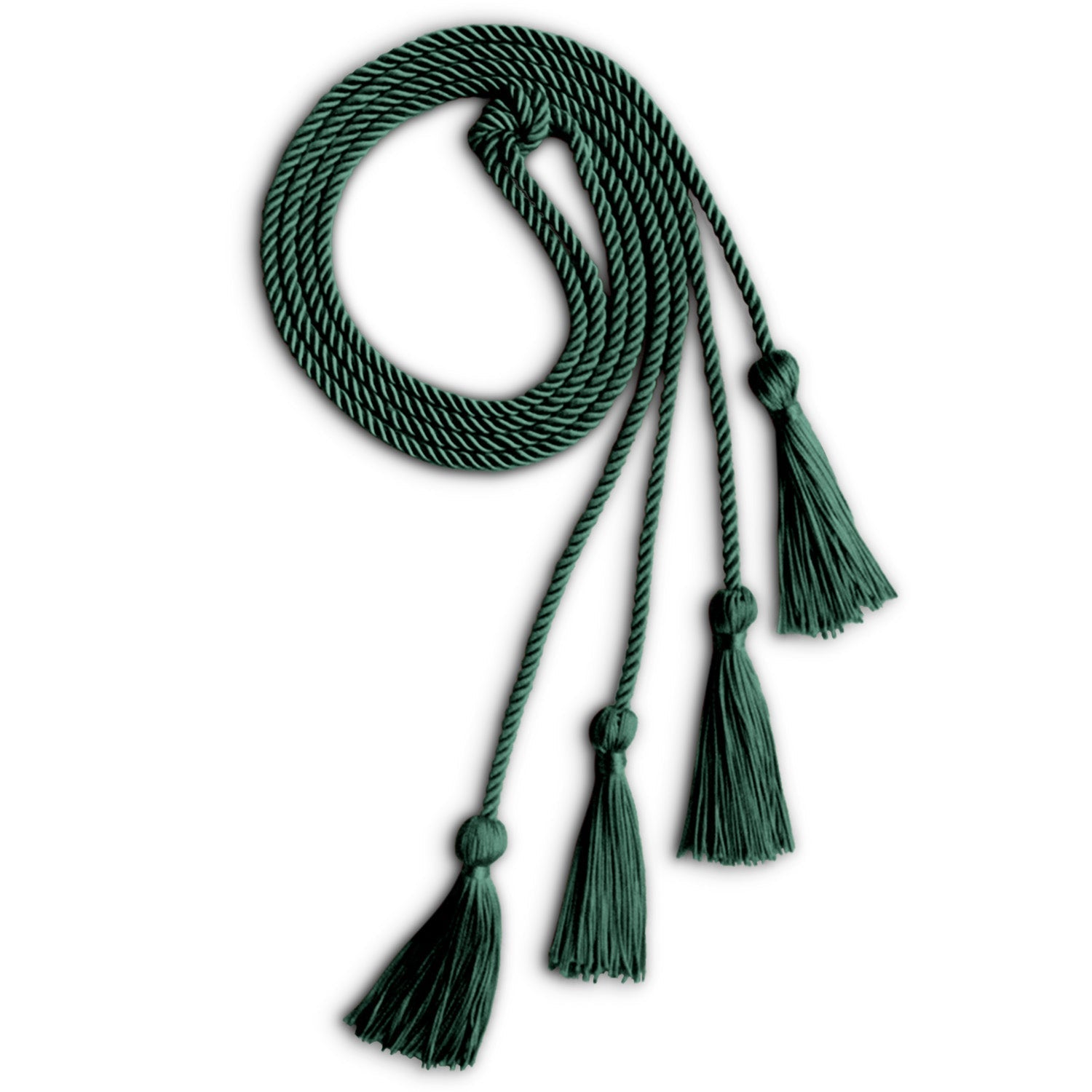 Double Graduation Honor Cord Hunter Green by Wholesale Grad Supply