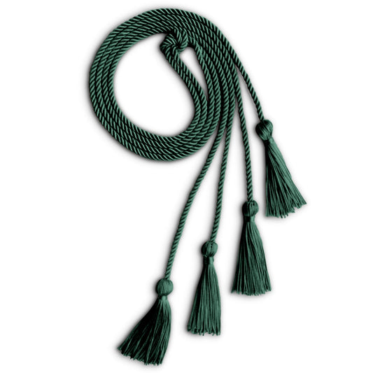Double Graduation Honor Cord Hunter Green by Wholesale Grad Supply