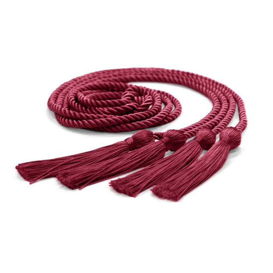 Double Graduation Honor Cord Maroon by Wholesale Grad Supply