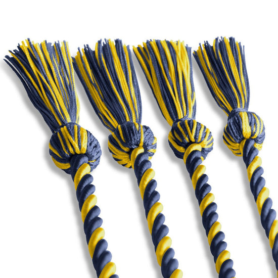 Double Graduation Honor Cord Navy Blue/Gold by Wholesale Grad Supply