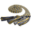 Double Graduation Honor Cord Navy Blue/Gold/White by Wholesale Grad Supply