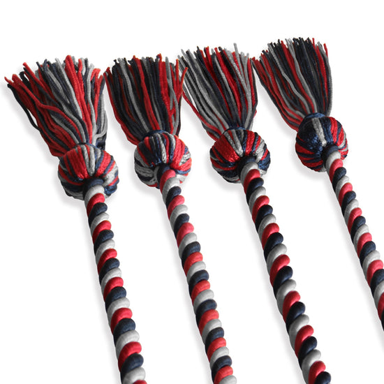 Double Graduation Honor Cord Navy Blue/Red/Silver by Wholesale Grad Supply
