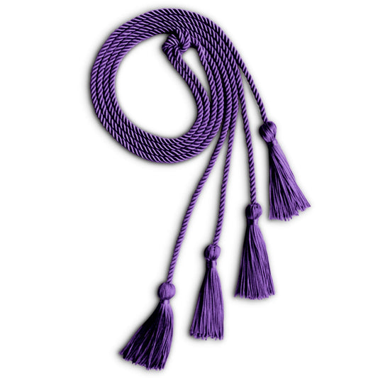 Double Graduation Honor Cord Purple by Wholesale Grad Supply
