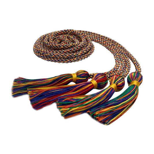 Double Graduation Honor Cord Rainbow by Wholesale Grad Supply