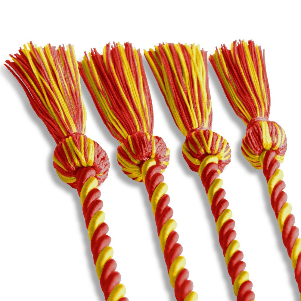 Double Graduation Honor Cord Red/Gold by Wholesale Grad Supply