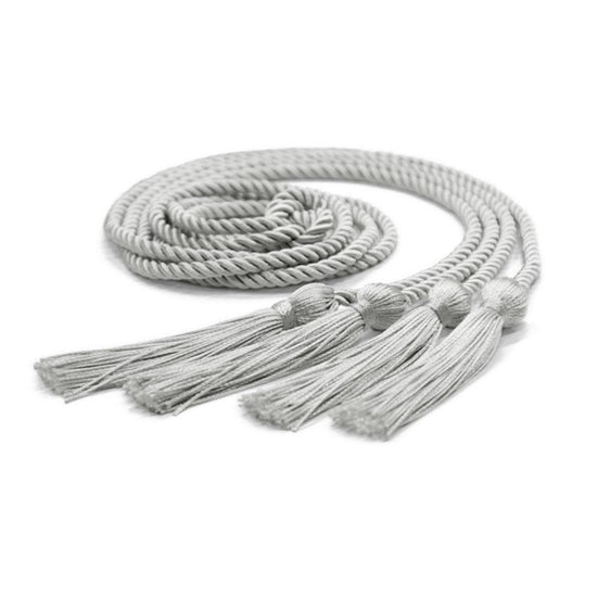 Double Graduation Honor Cord Silver by Wholesale Grad Supply