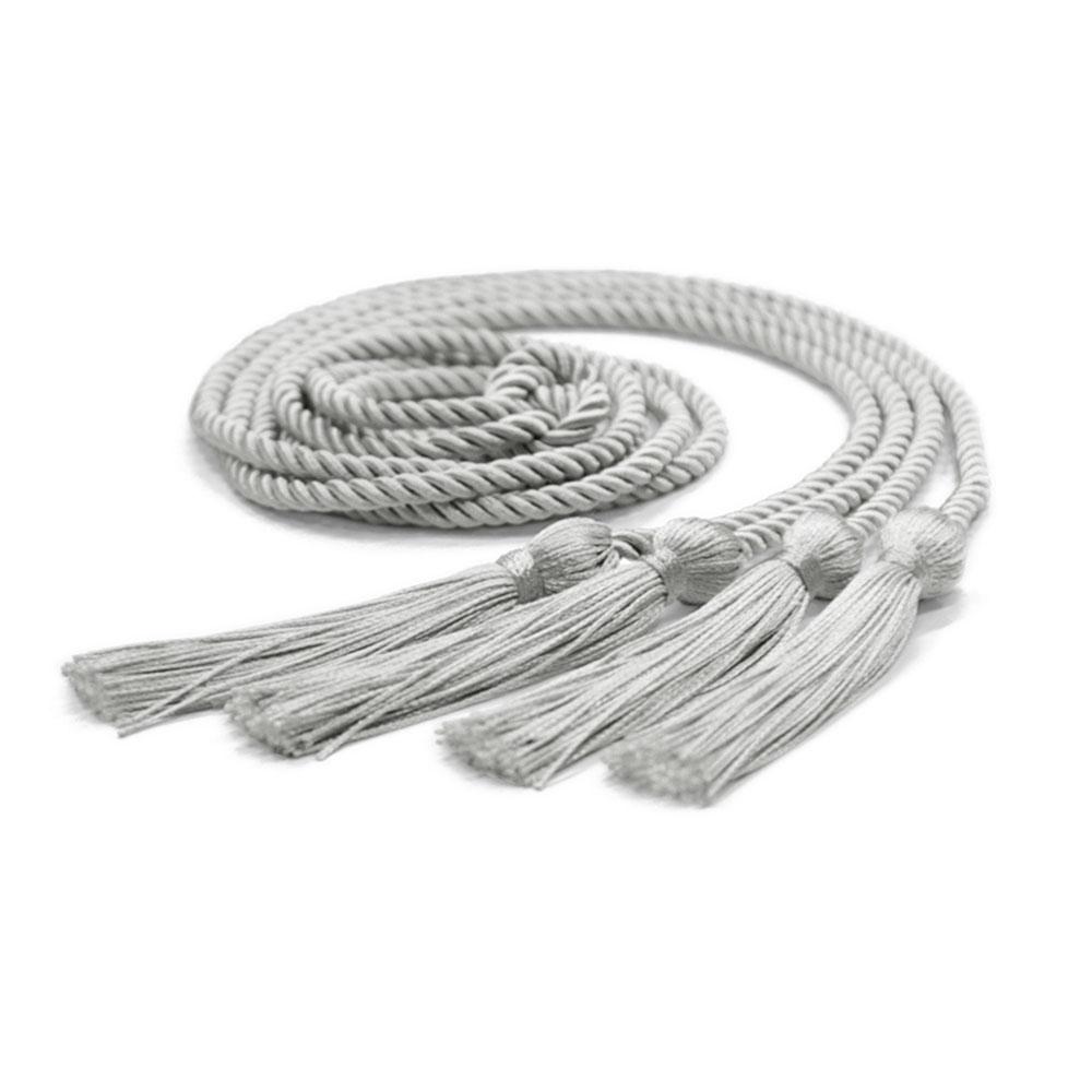 Double Graduation Honor Cord Silver by Wholesale Grad Supply