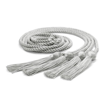 Double Graduation Honor Cord Silver by Wholesale Grad Supply