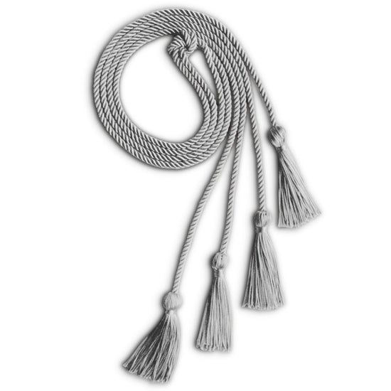 Double Graduation Honor Cord Silver by Wholesale Grad Supply