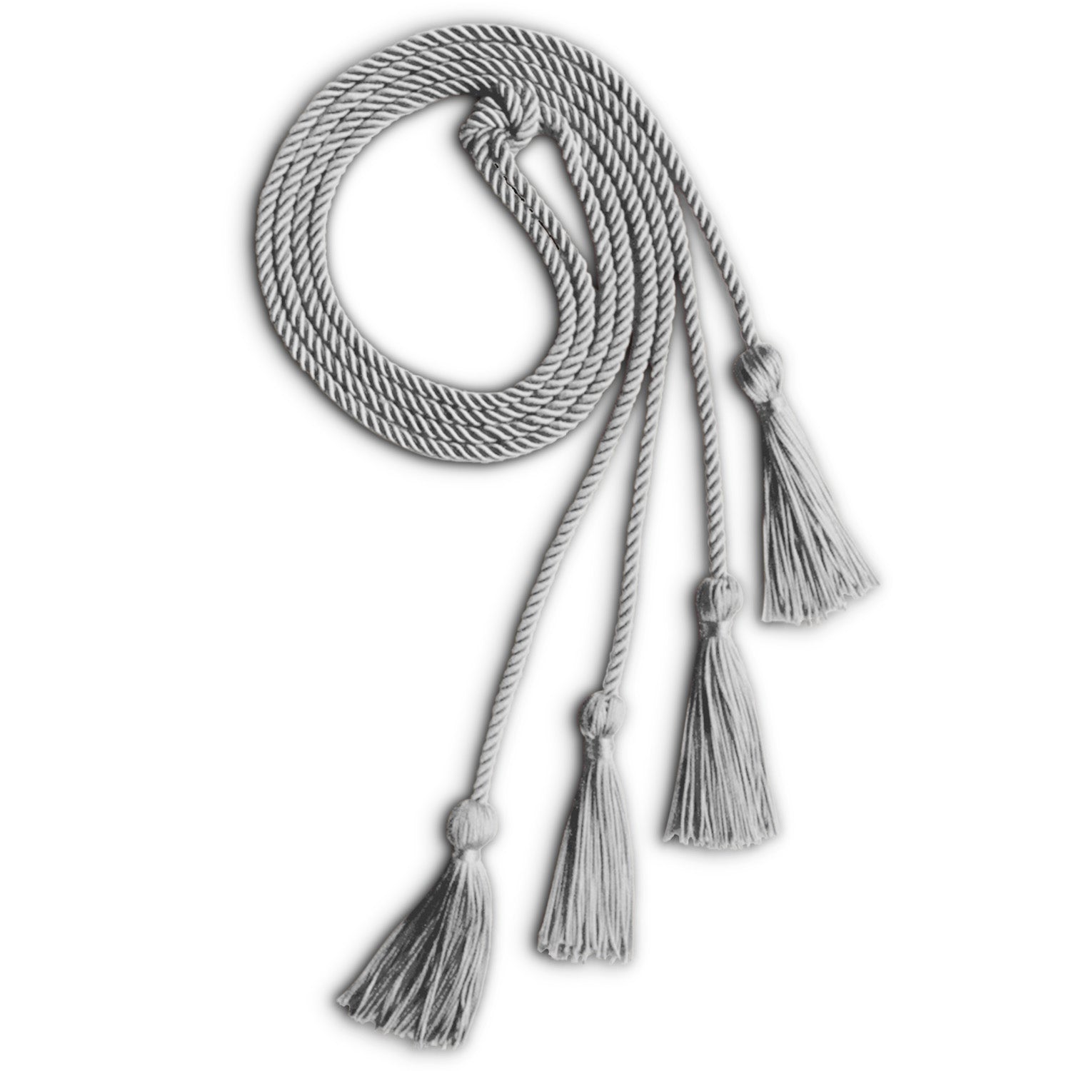 Double Graduation Honor Cord Silver by Wholesale Grad Supply