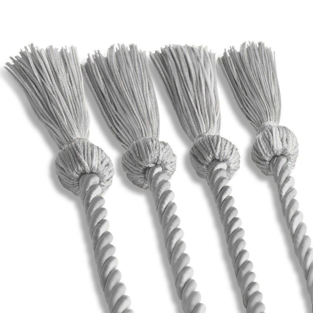 Double Graduation Honor Cord Silver by Wholesale Grad Supply