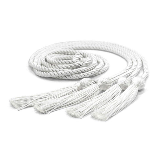 Double Graduation Honor Cord White by Wholesale Grad Supply