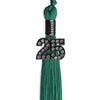 Emerald Green Graduation Tassel with Black Bling Charm by Wholesale Grad Supply