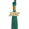 Emerald Green Graduation Tassel with Gold Bling Charm by Wholesale Grad Supply