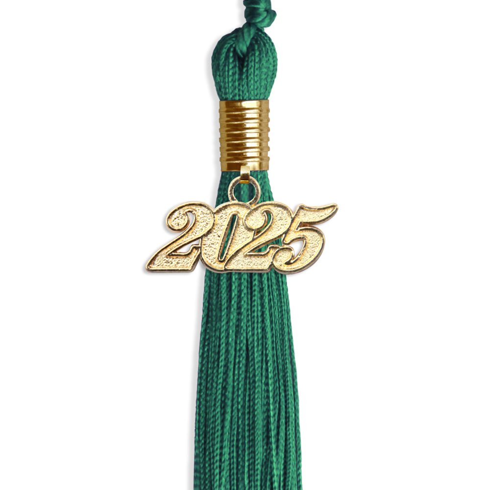 Emerald Green Graduation Tassel with Gold Bling Charm by Wholesale Grad Supply