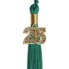 Emerald Green Graduation Tassel with Gold Bling Charm by Wholesale Grad Supply