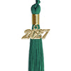 Emerald Green Graduation Tassel with Gold Bling Charm by Wholesale Grad Supply