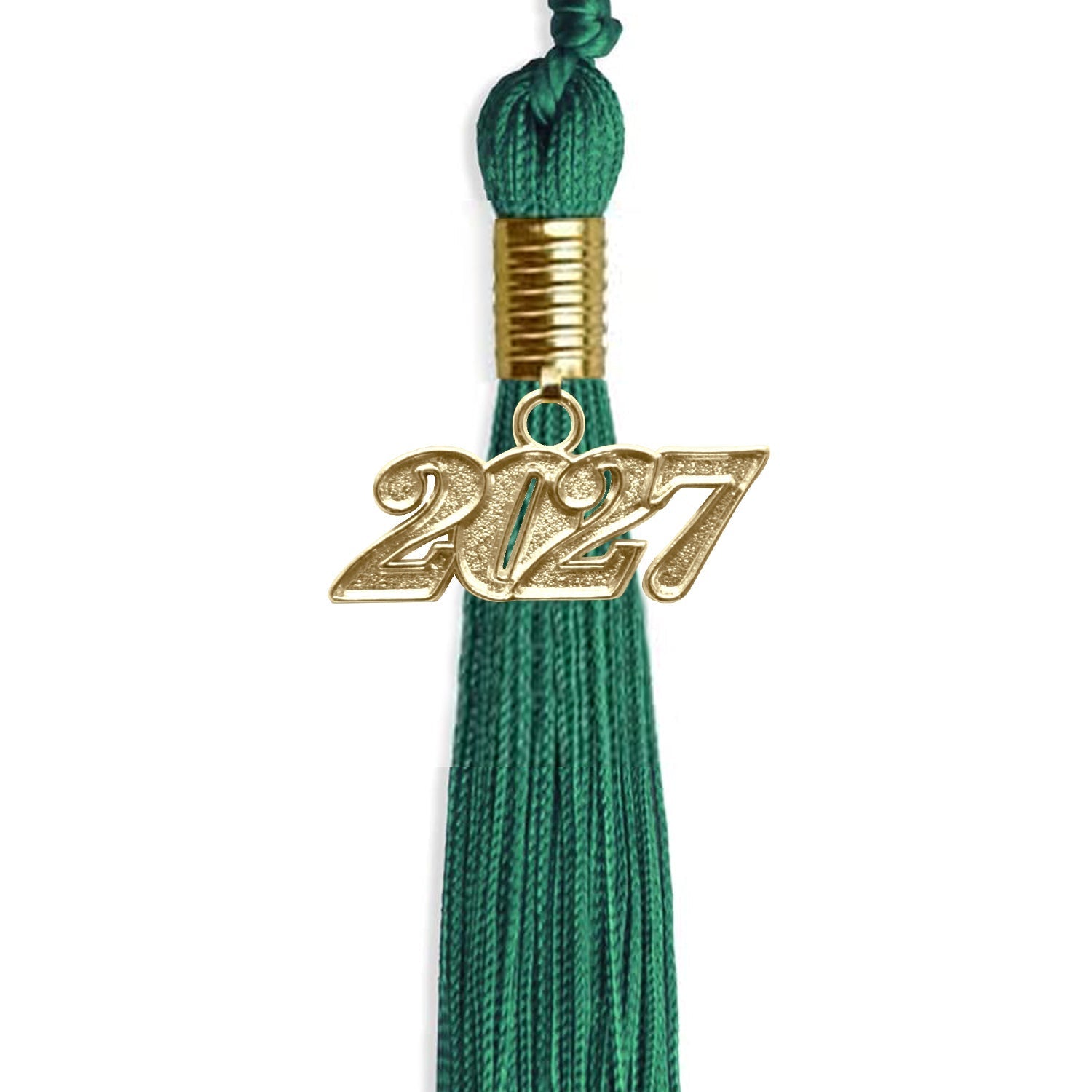 Emerald Green Graduation Tassel with Gold Bling Charm by Wholesale Grad Supply