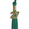 Emerald Green Graduation Tassel with Gold Bling Charm by Wholesale Grad Supply