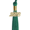 Emerald Green Graduation Tassel with Gold Bling Charm by Wholesale Grad Supply