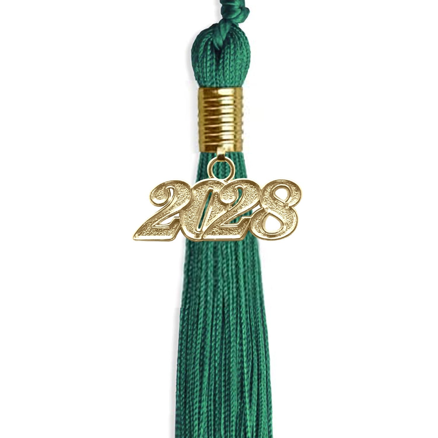 Emerald Green Graduation Tassel with Gold Bling Charm by Wholesale Grad Supply